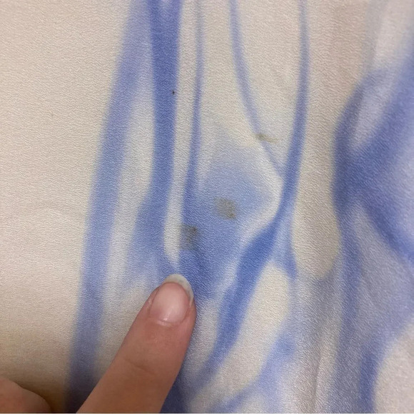 TED BAKER Sample Blue and White Silk Dress Size 2 US Size 6 - Picture 9 of 12